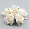 100PCS DIY Artificial White Rose Silk Flowers Head For Home Wedding Party Decoration Wreath Gift Box Scrapbooking Fake Flowers 210925