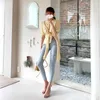 Herfst vintage gat gebleekt met knop Koreaanse denim broek skinny hoge taille jeans vrouw gat blauwe vrouwen jeans 10503 210528