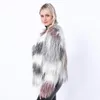 Kvinnors Fur Faux Coat 2021 Vinter Multicolor Loose Soft OuterWear Casual Warm för kvinnlig överrock