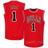 Basketbal Derrick Rose Jersey Shirt Team Blauw Wit Zwart Rood Kleur Scherm Gedrukte stijl Mannen Goede kwaliteit
