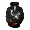 Мужские толстовки Толстовки Прибытие IT Chapter Two Movie Pennywise Clown Stephen King 3D Hoodie Мужская мода Личность Хип-хоп Прохладный пуловер