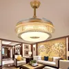 Modern Ceiling Fan Lights Invisible Blade With Remote Control Home Decorative For Living Room Bedroom Restaurant Fans