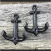 Rails 5 Pcs Iron Wall Coat Hooks Sharp Large Anchor Style Cast Hat Hook Hall Tree Hardware Clothes Rack Fnwaq J15Ap8248576