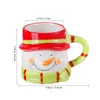 Muggar amosfun 1pc jul keramik mugg snögubbe mönstrad kaffe 3d figural vatten kopp för xmas fest