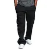 Men Cargo Pockets Sweat Pants Casual Loose Trousers Solid Color Soft For Sports HSJ88 Men's