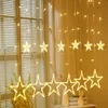 Star LED String Lights Garland Curtain Fairy Light Decorações de Natal Quarto Casamento Decorativo Férias Iluminação Navidad