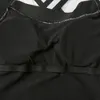 Frauen schwarz weiß einteiliger Badini Bikini Set Push Upswims-Badeanzug Schwimmen