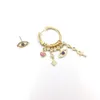 Design S925 Gold Needle Devils Eye Heart Shape Lucky Symbol Big Brand Ladies Sweet Earrings Female Gift