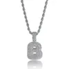 Heren Hip Hop sieraden Mode Iced Out Out Out Letter Pendant ketting Gold initiële letters kettingen voor mannen