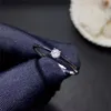 MDINA Moissanite véritable 925 bijoux en argent sterling pour jeune fille 0.1CT 3mm VVS1 cadeau d'anniversaire anneau de queue coupe ronde