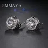 Emmaya mode broche réglage CZ cristal blanc/or Rose couleur boucles d'oreilles bijoux pour femmes Boucle D'oreille