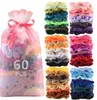 Haar Scrunchies Fluwelen Vrouwen Haarbanden Elastische HairTies Touwen Effen Paardenstaart Houder Meisjes Hoofdband 60 Stuks 1 Partij