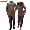 African Clothing for Couple Dashiki Print Ankara Men`s 2 Piece Set Women Set Shirt and Pant Suit Outfits AFRIPRIDE A20C001 X0428