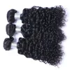 Trames de cheveux humains mongols Jerry Curl 3 paquets de couleur naturelle Extensions de cheveux non remy