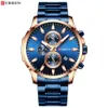 CURREN Top Uhr Männer Marke Luxus Quarz Mode Herrenuhren Wasserdichte Sport Armbanduhr Stahl Chronograph Relogio Masculino 210527