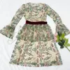 Women's Runway Dresses O Neck Long Sleeves Ruffles Embroidery Fashion High Street Holiday Dress Vestidos