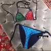 2021 Neuester Stil, zweiteiliger Bikini, Neuheit, Kontrastfarbe, Damen-Bademode, besondere stilvolle Karomuster, hoher Bein-Tanga, Bikin5143124