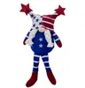 Independence Day Party Supplies Doll Leksaker Hem Dekoration Amerikanska Nationella Pentagram Star Long Legged Faceless Soffa Bil Dekor Barn Gåvor
