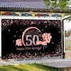 パーティーデコレーション50周年の誕生日バナー装飾背景の装飾ローズゴールドハッピーサインポスターPOブース小道具