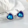 Neoglory Blue Heart of the Ocean Crystal Drop Earrings Kvinnor Den Titanic Love Party Alla hjärtans dag smycken gåvor