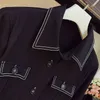 女性の黒いハイストリートシャツのドレス秋の韓国のファッションのターンダウンカラー長袖レディースショートドレス210428