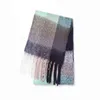 Women Plaid Scarf Winter Warm Shawl And Wraps Bandana Pashmina Female Foulard Long Thick Blanket Rainbow Hairy Bufanda 2021