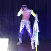 Stage Wear Nightclub Costume For Men Future Technology Sense Patent Leather Suit Gogo Dancewear Party Festival Rave Outfit VDB4033215L