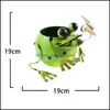 Vases Home Decor Garden Cute And Creative Simple Balcony Decoration Simation Succent Plant Animal Iron Frame Frog 2 Pieces Flower Pot Orna