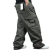 Szeroki Noga Hip Hop Spodnie Mężczyźni Casual Cotton Harem Cargo Spodnie Luźne Baggy Spodnie Streetwear Plus Size Joggers Mężczyźni Odzież 210723