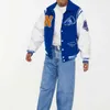 Blue Varsity Jacket Mulheres Streetwear Futebol Americano Longa Manga Longa Bomber S Imprimir Baseball S 211014