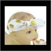 Accessoires Bébé, Enfants Maternité Drop Delivery 2021 Xmas Bohemian Cotton Gold Dots Girl Baby Bow Bandeau Turban Twist Head Wrap Twisted Kn