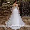 LORIE Puff Sleeve Dress 2021 Elegant Appliqued Lace Bridal A-Line Corset Back Princess Wedding Gowns