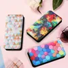 Telefones de Rhombus coloridos Caso para Samsung Galaxy S9 S10 S20 S21 Fe Plus Ultra Nota 20 10 Lite 9 TPU Carteira De Couro Flip Colorido Pintado Capas Magnéticas Pintadas