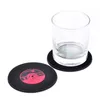 100pcs 4 Colors Creative CD Cup Mat Retro Vinyl Coasters Non Slip Vintage Record Cup Pad Home Bar Table Decor Coffee Mats