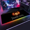 Anime Morte Nota Logotipo Gaming Mouse Pad Grande RGB Computer Mause Pad Keyboard Dava Carpete Desk Mat Pc Jogo Mouse Pad Presente