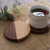 4 Style Splicing Beech Black Walnut Wood Coaster Retro Insulation Cup Mat Household Square Round Coaster Wholesale