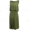 Trevligt för alltid sommar kvinnor fahsion ruffle grön färg klänningar avslappnad överdimensionerad rak klänning btya213 210419