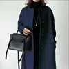 Femmes mélanges de laine automne hiver mélange longue Trench grande taille manches chauve-souris manteaux de laine femmes bureau dames décontracté vert veste femme