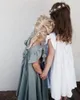 Summer Baby Girls Dresses European America Toddler Kids Girl Ruffles Princess Linen Fashion Clothing 210521