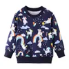 Jumping Girls Dinosaurs Felpa per vestiti invernali Felpe con cappuccio per bambini Felpe Animali Toddler Kids Shirt Girl 210529