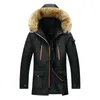 Männer Winterjacke Pelzkragen Lässige Kapuze Parka Daunenjacken Herren Warme Dicke Thermal Outdoor Mantel Reißverschluss Multi-Pocket 210916