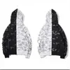 패션 디자이너 까마귀 상어 코트 빛나는 카디건 까마귀 남성 여성의 힙합 패션 브랜드 흑백 색상 위장 느슨한 스웨터