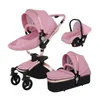 Kinderwagen#Faltbare Ei-Kinderwagen Luxus-Rosa-Kinderwagen-Baby-Kinderwagen-Set Hochlandschafts-Kinderwagen1