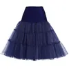 Kjolar benfri petticoat kjol för kvinnor 63 cm kort veckat bröllop 50 -tal rockabilly crinoline underskjol