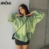 Aproms Multi Striped Knitted Soft Sweater Autumn Winter Long Jumpers Oversized Pullovers Streetwear Loose Outerwear 210914