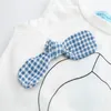 Girl Clothes Summer Fashion Bow Cotton Vest + Plaid Shorts 2PCS Casual Set Girls Clothes Set For Journey Children Clothing Y200831 2061 Z2