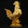 WSHYUFEI Golden Chicken Decoration Gold Plating Lucky Cock Resin Statue Living Room TV Cabinet Figurines Chinese decorations 210908