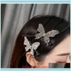 Bijoux de cheveux bijoux pinces à cheveux Barrettes coréen brillant papillon épingles à cheveux dame élégante plein cristal pour les femmes mode vacances d'été Aessor