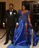 Plus Size Arabic Aso Ebi Royal Blue Luxurious Prom Dresses Lace Beaded Crystals Evening Formal Party Second Reception Birthday Gowns Dress