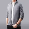 Men's Jacket Slim Fleece Tactical Sweater Casual Turn-Down Collar Zipper Solid Jacket Male veste Warm Winter Coat men's clothing 211029